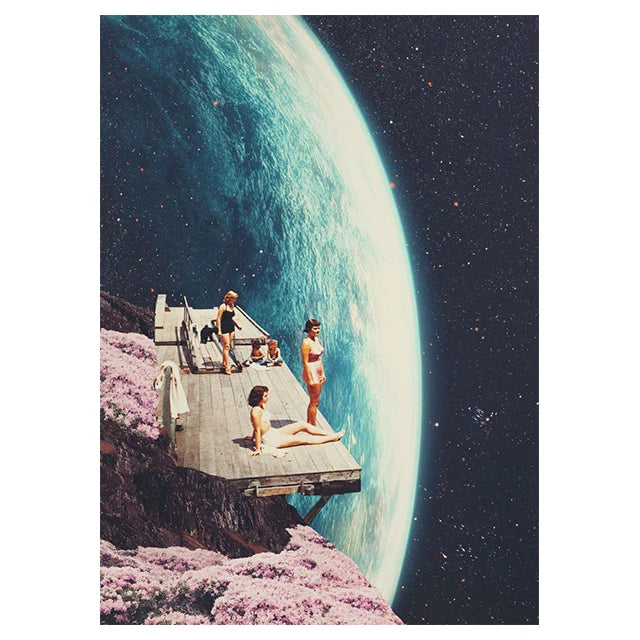 Tableau Surréalisme Piscine Cosmique