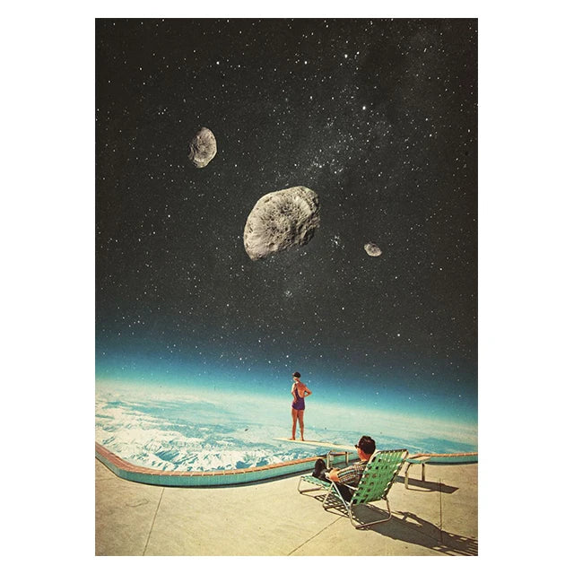 Tableau Surréalisme Piscine Cosmique