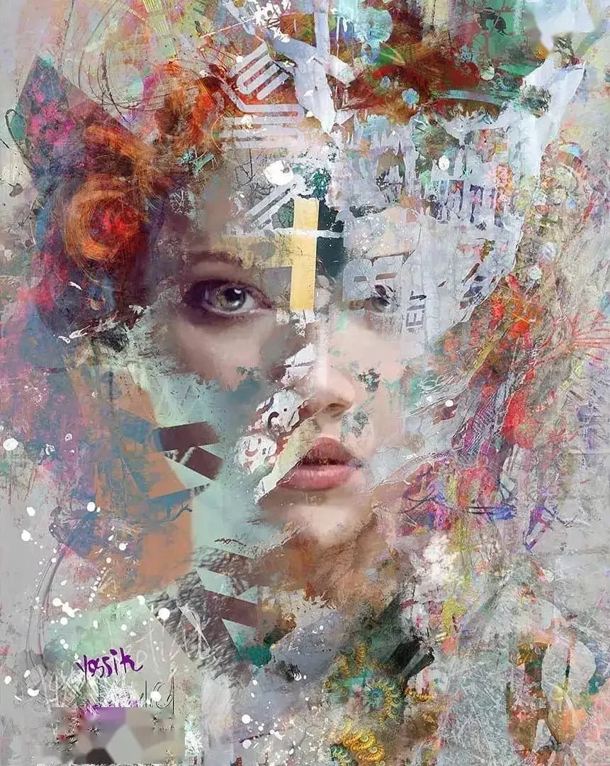 Tableau Abstrait Visage Femme