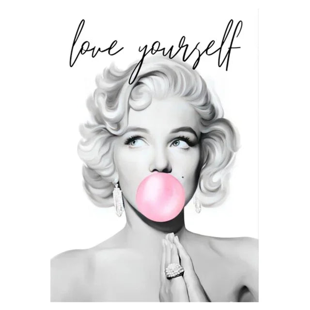 Tableau Femme Chewing-Gum Rose