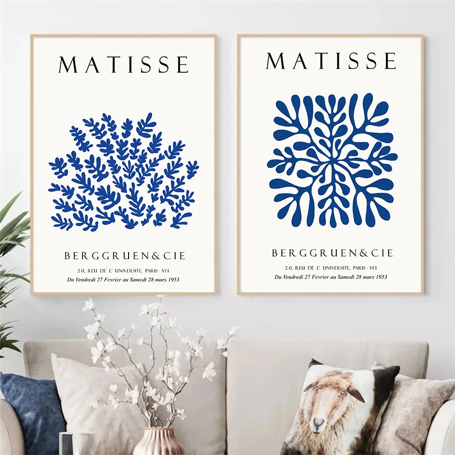 Tableau Matisse Botanique Bleu