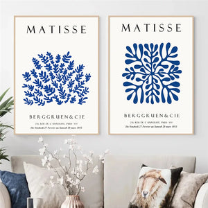 Tableau Matisse Botanique Bleu