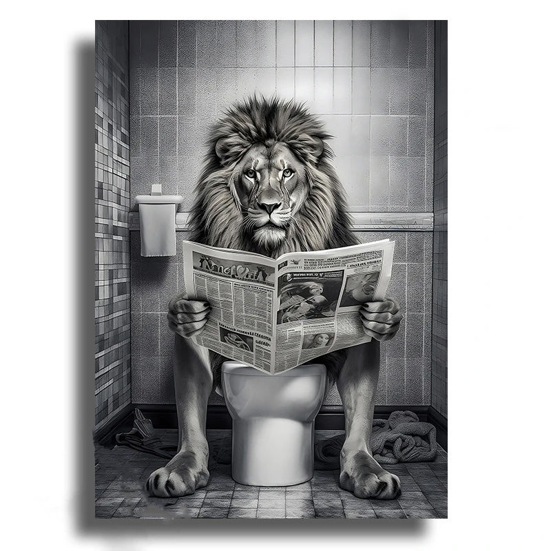 Tableau Animaux Toilettes Surréalistes