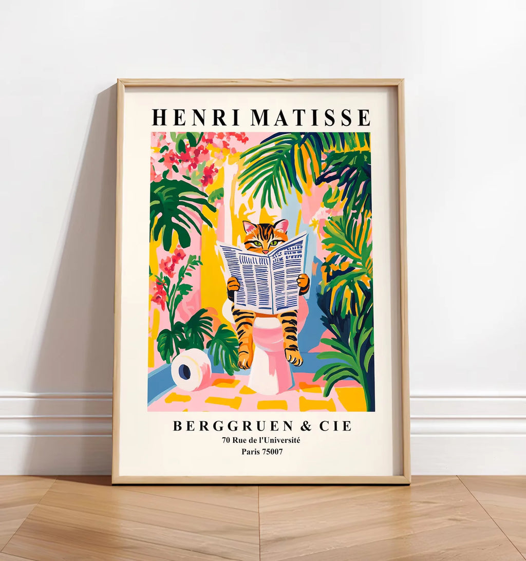 Tableau Chat Noir Tropical