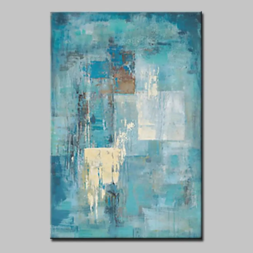 Tableau Abstrait Géométrique Turquoise