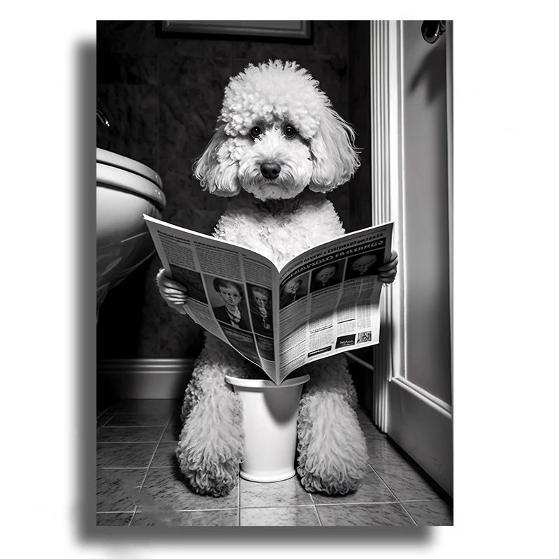 Tableau Animaux Toilettes Surréalistes