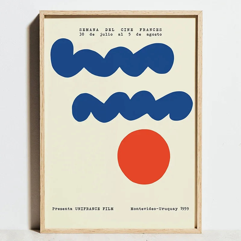 Tableau Géométrique Bleu et Rouge
