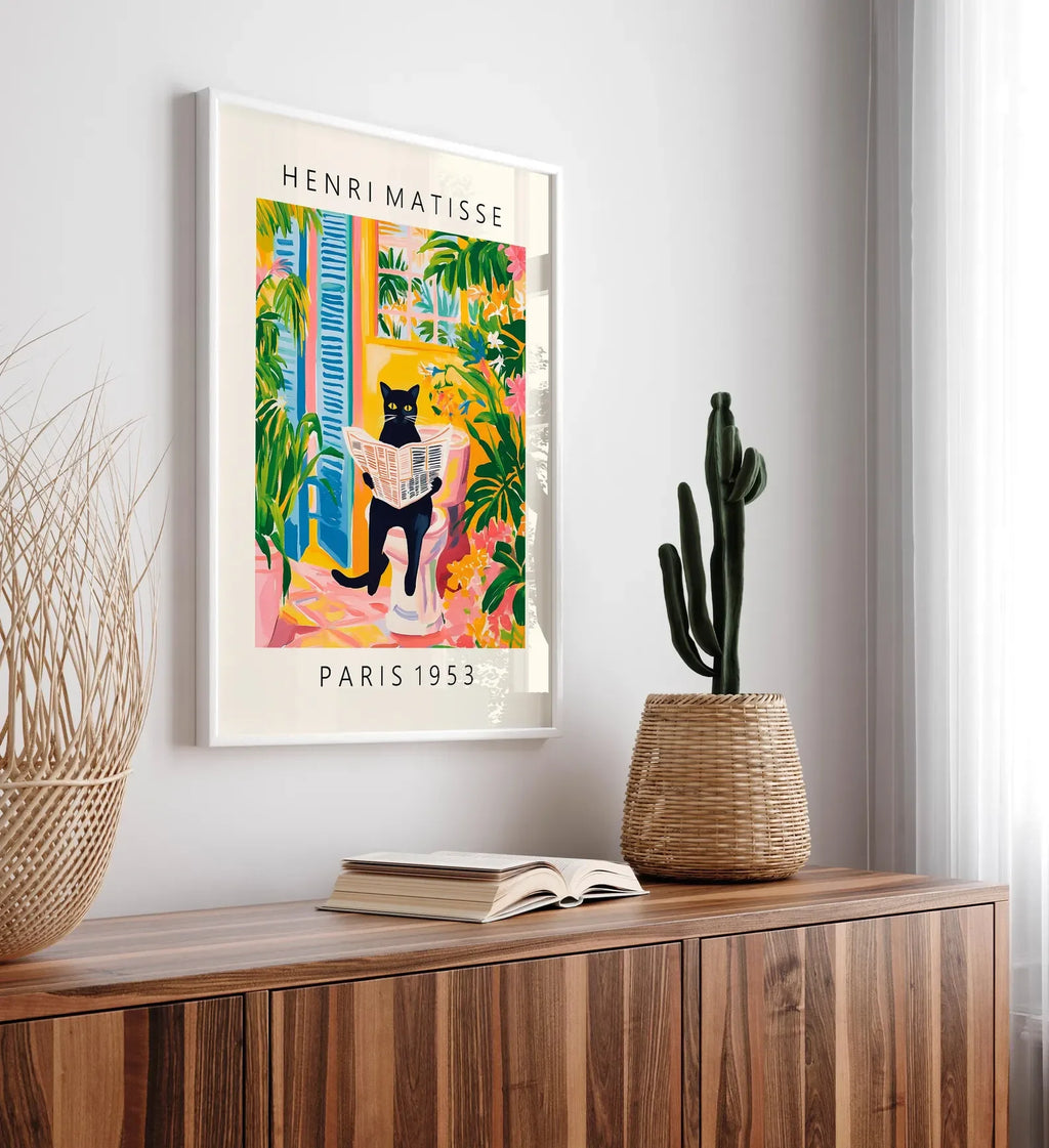 Tableau Chat Noir Tropical