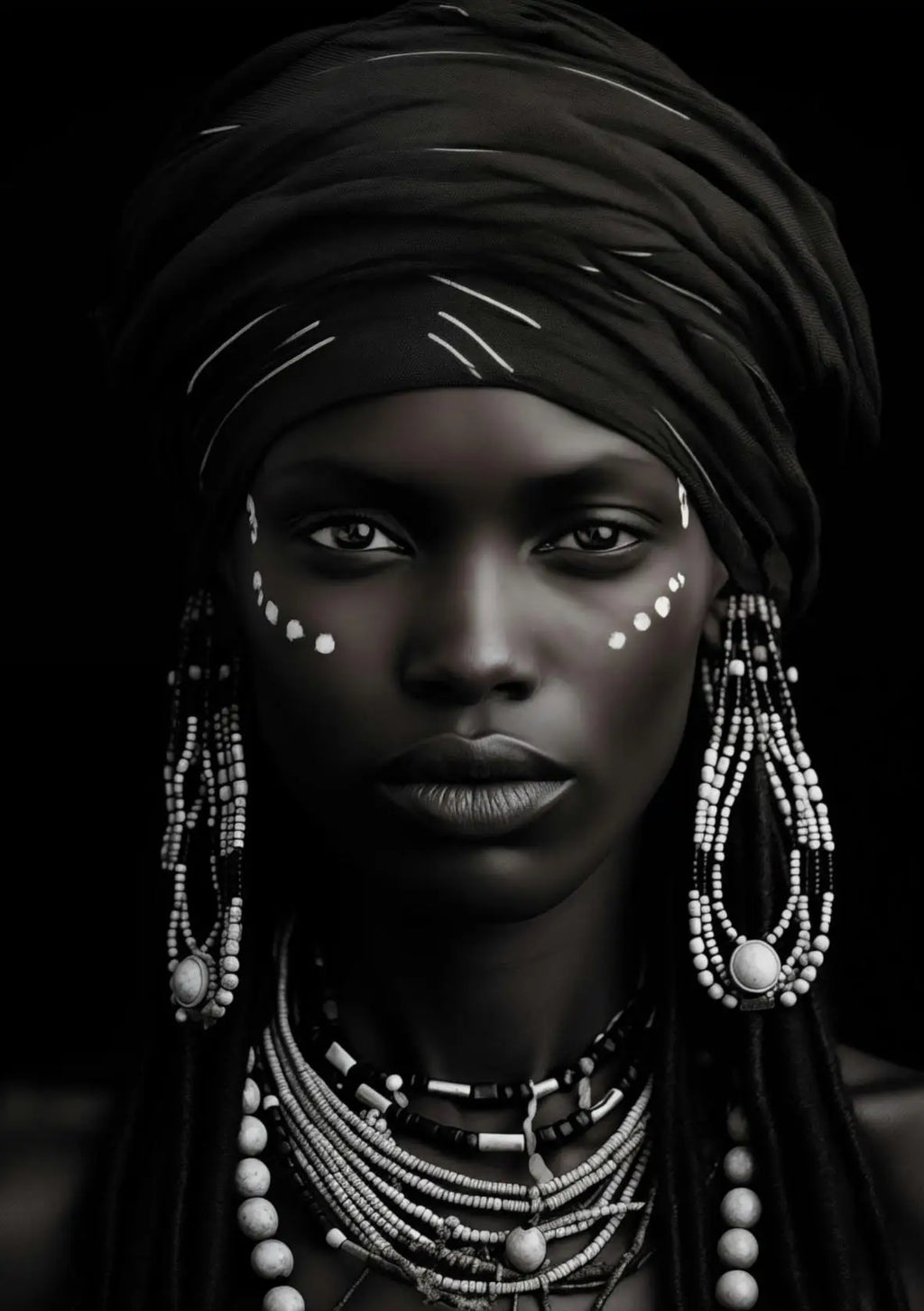 Tableau Portrait Tribal Cérémonie