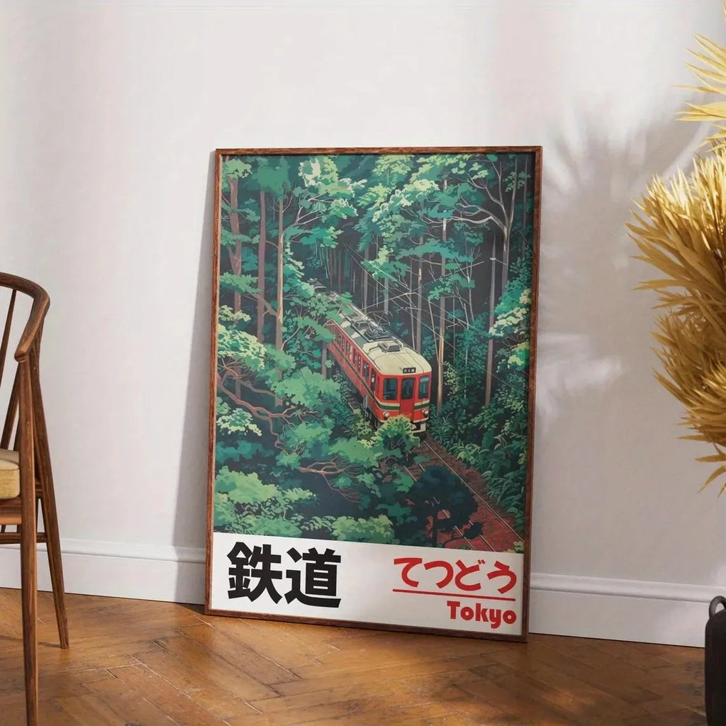 Tableau Train Forêt Japonaise