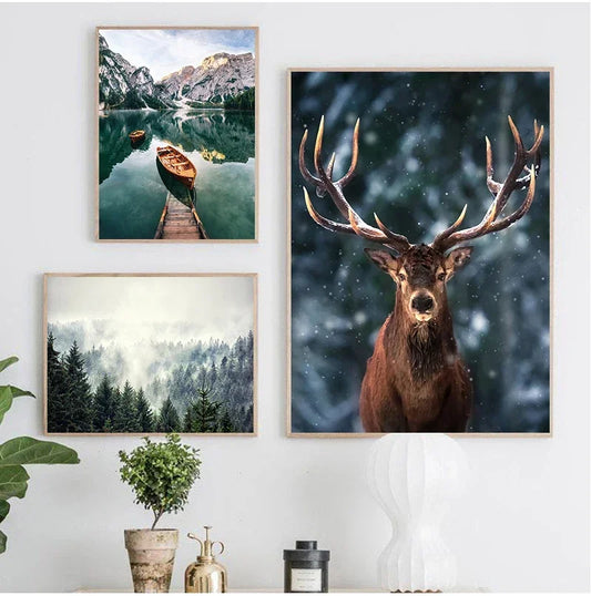 Tableau Lac Montagne Nordique