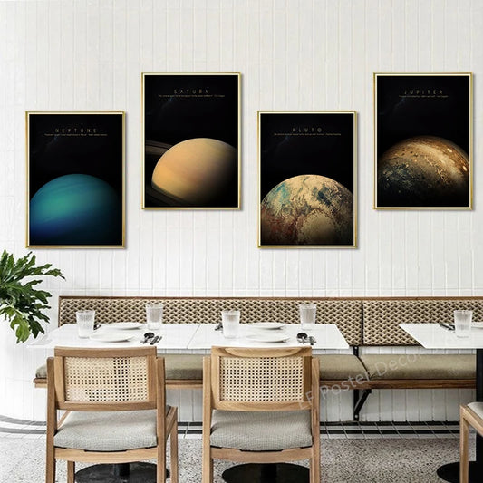 Tableau Planètes Cosmos Minimaliste