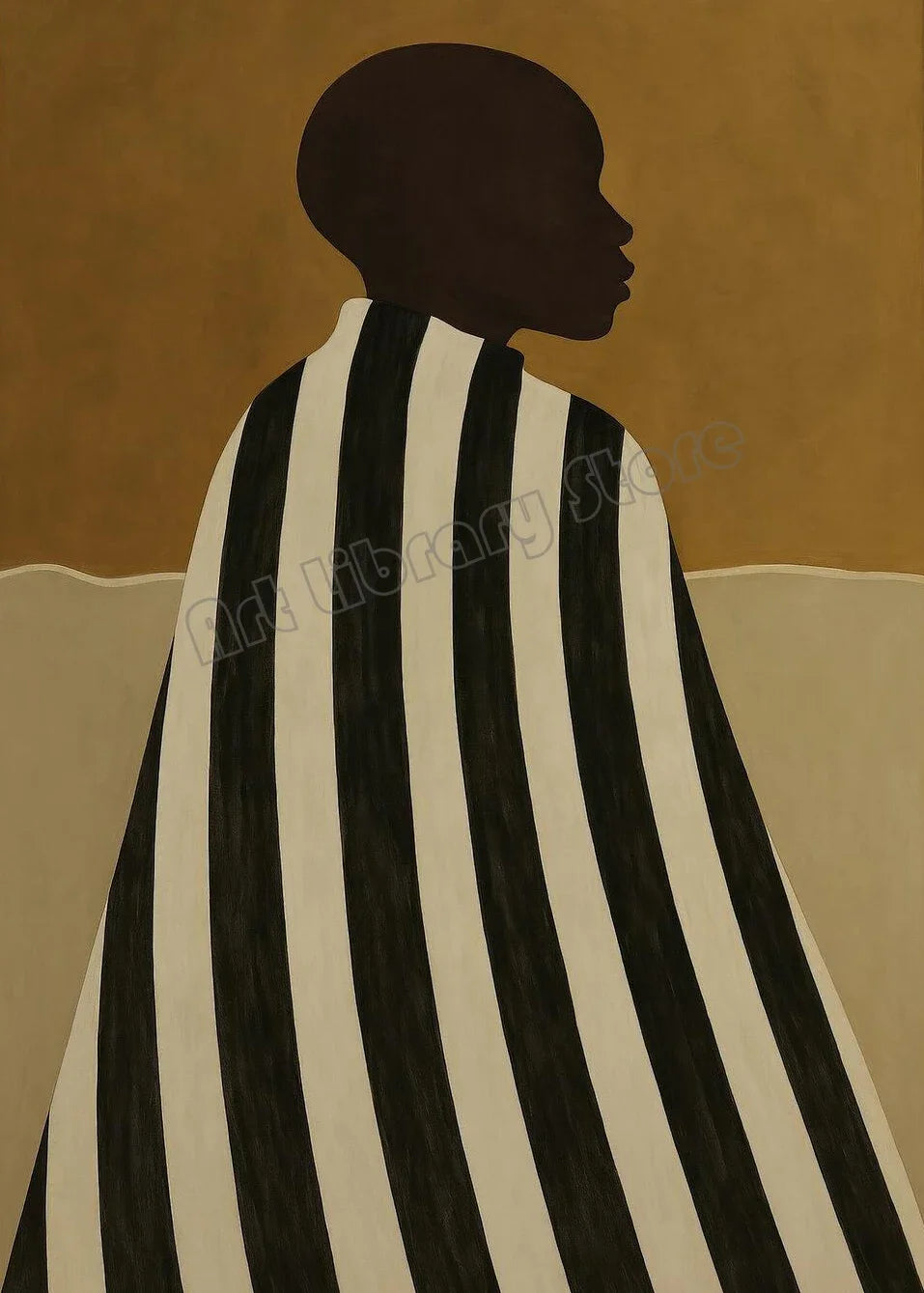 Tableau Silhouette Rayée Minimaliste